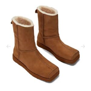 UGG X ECKHAUS LATTA BLOCK BOOTS WOMEN BOOTS CHESTNUT US 6
